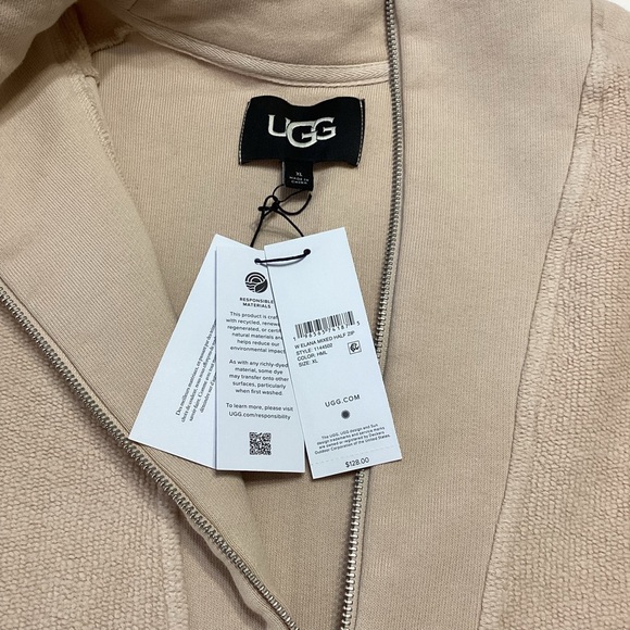 UGG NWT Women’s Elane Mixed Half Zip Kangaroo Pocket Pullover Size XL - Picture 7 of 12